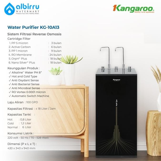KANGAROO DISPENSER RO WATER PURIFIER HYDROGEN KG10A13