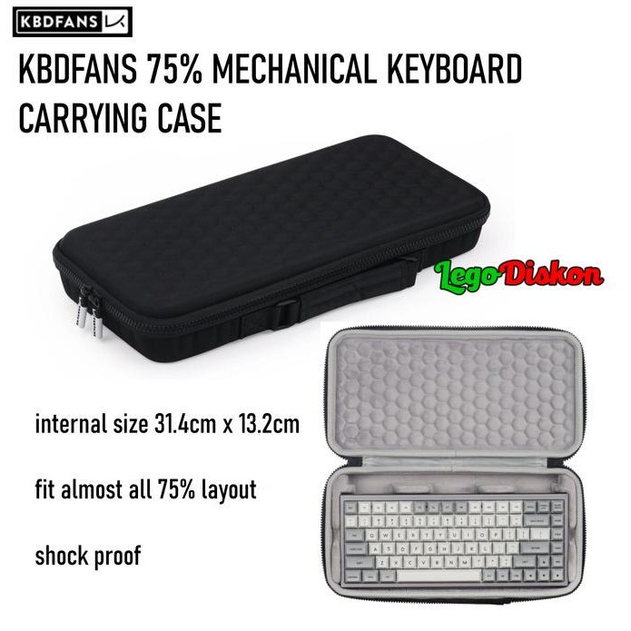 Kbdfans 75% Mechanical Keyboard Carrying Case - Tas Keyboard Eva New Stok