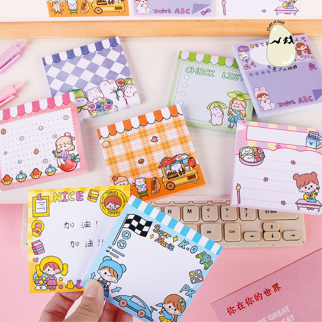 

Cute Character Sticky Note 80 Lembar Kertas tempel Memo Penanda buku premium Buku notepad mini