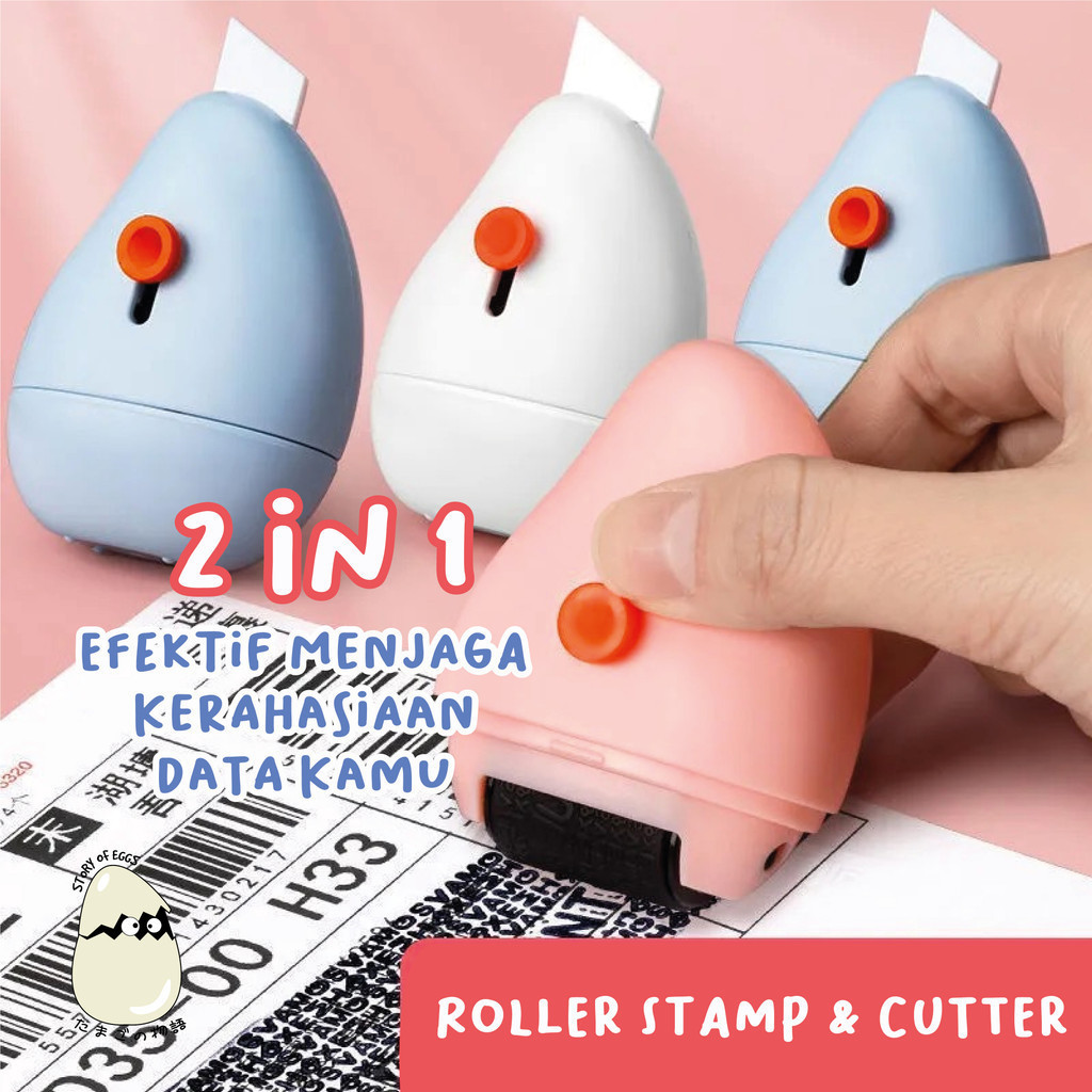 

Roller Stamp 2 in 1 Stempel Pelindung Rahasia Melindungi resi Cutter Stempel Penutup Data