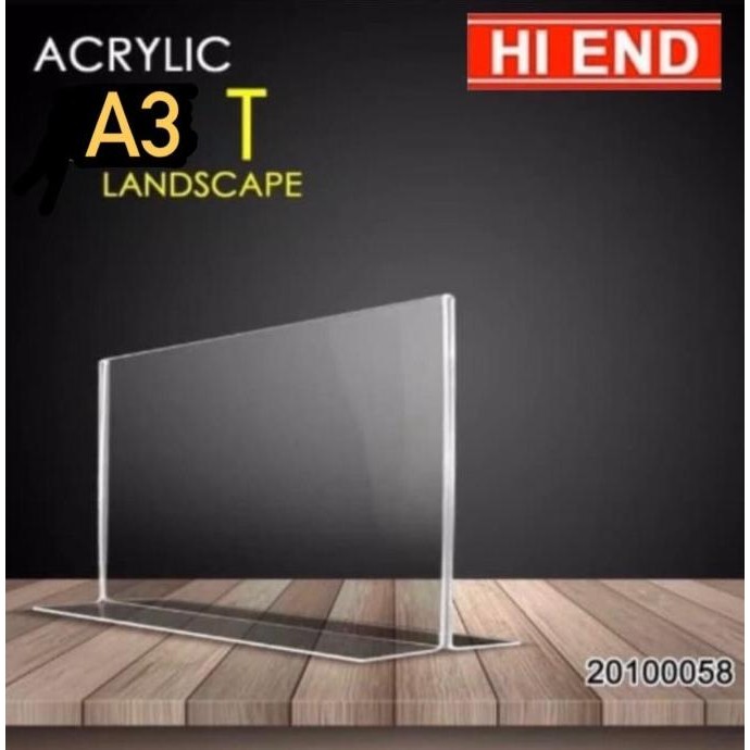 

new !!! ACRYLIC TENT HOLDER A3 T LANDSCAPE / AKRILIK A3 T BENTUK LANDSCAPE / murah
