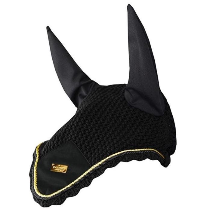 Premium Equestrian Stockholm Ear Bonnet Black Gold Original