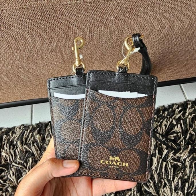 

new !!! COACH ID LANYARD BROWN BLACK ORIGINAL murah