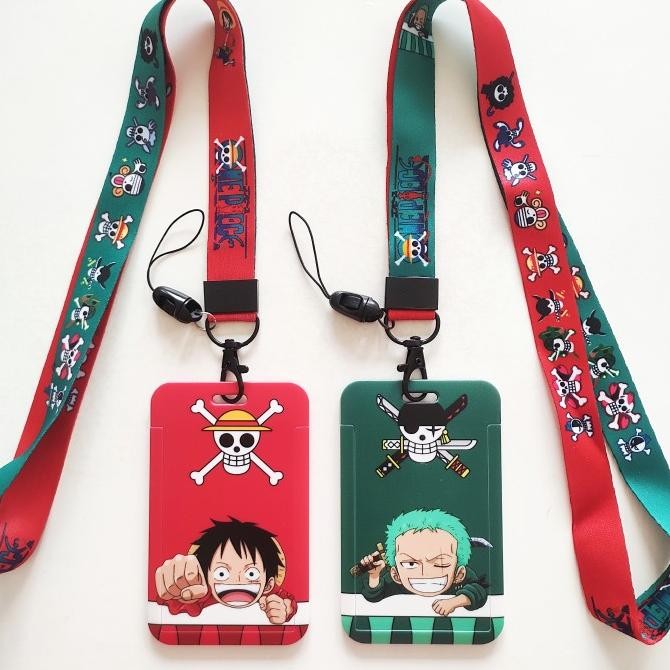 

new !!! ID Card Holder Name Tag Lanyard / Kalung Wadah Kartu Anime One Piece murah
