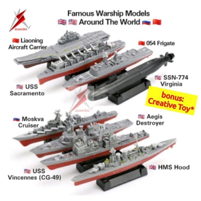 baru  Mainan Kapal Perang Model Rakit Kapal Induk Kapal Selam Penjelajah murah