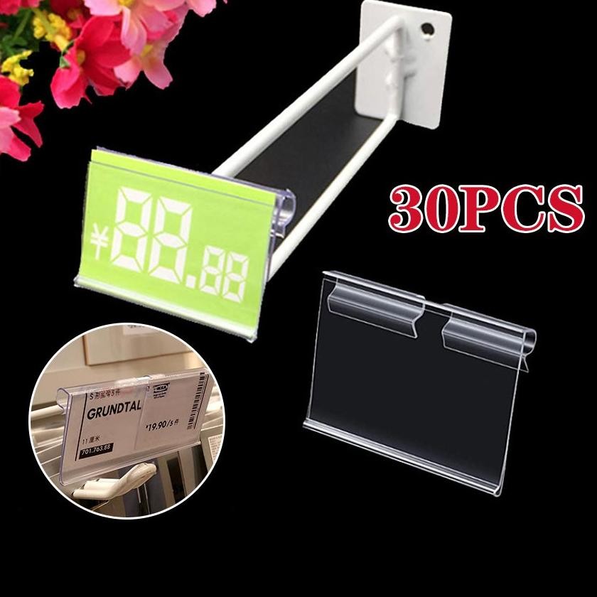 Premium 30Pcs/Set LABEL HARGA Mika - Price Tag Holder Akrilik 46 CM - NAME TAG / LABEL HARGA AKRILIK