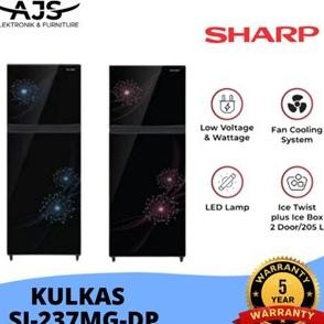 kulkas 2 pintu sharp sjx 237 mg no frost glossy door 220 liter