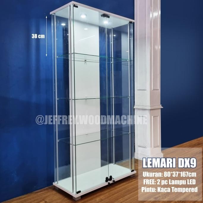 RAK DISPLAY DX9 BESAR FIGURE HOBBY ETALASE 2 PINTU KACA PAJANG LEMARI
