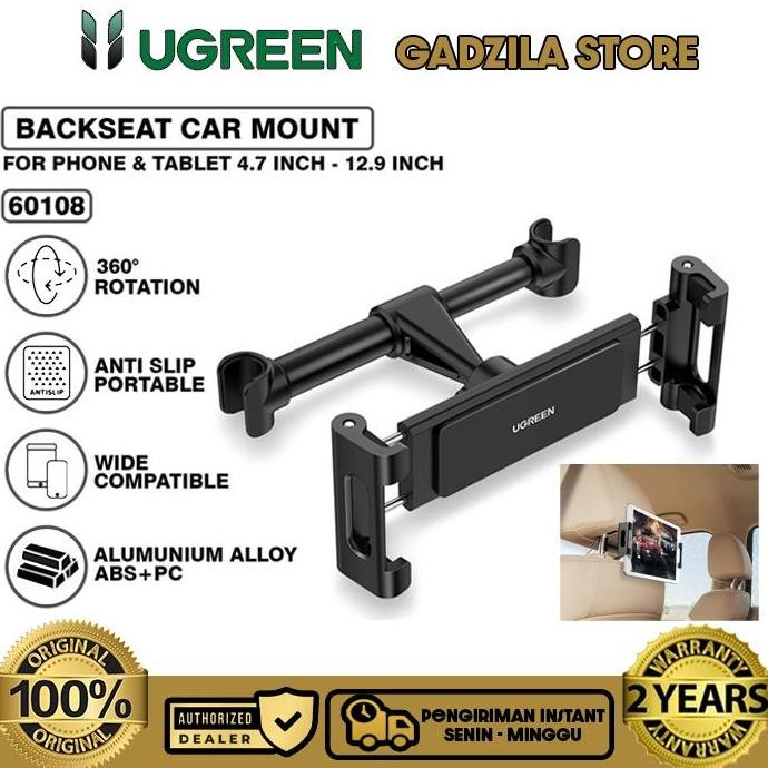 Ugreen 60108 Backseat Headrest Car Mount Phone Holder Stand Kursi Belakang Mobil Untuk Handphone Tab