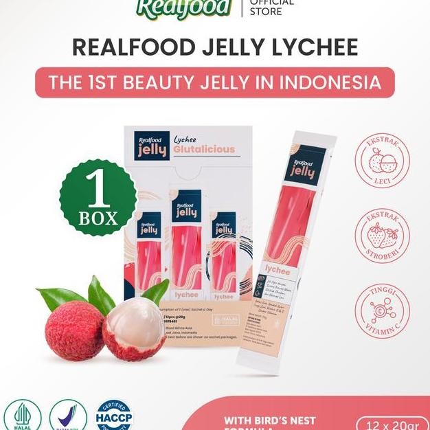 

Realfood Jelly Lychee Glutaliciou Arang Burung Walet Dengan Lglutation Vitan C Dan Etra Buah Leci 12 Pc