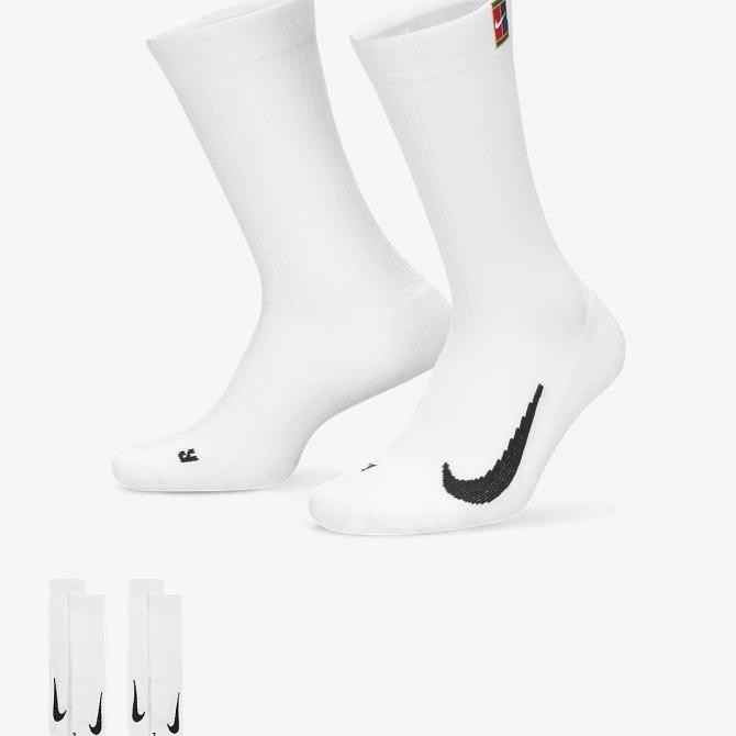 Nike Court Multiplier Tennis Socks / Kaos Kaki Tenis Nike White  (1 Pair, No Pack)