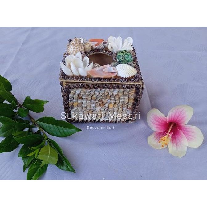 Silahkan Order] Tissue Box Tempat Tisu Unik Hiasan Dashboard Mobil Kerang Laut Kerajinan Souvenir Ba