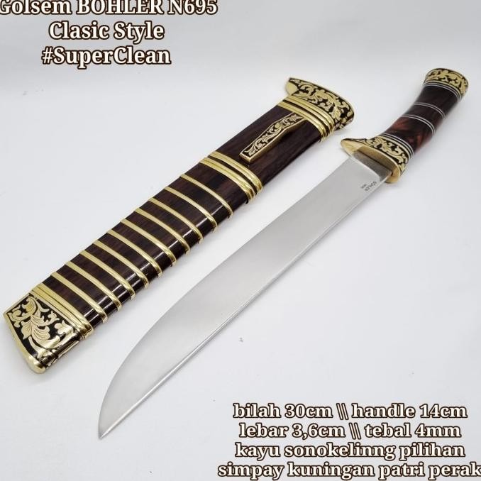 Golok Sembelih Sapi Super Tajam Bohler N696 Siap Pakai New Stok