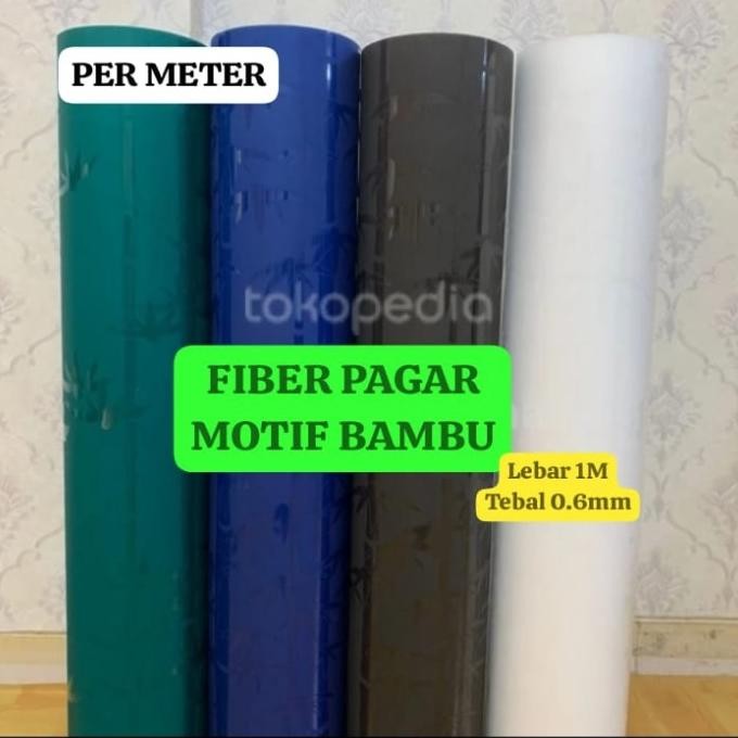 Fiber Penutup Pagar Motif Bambu
