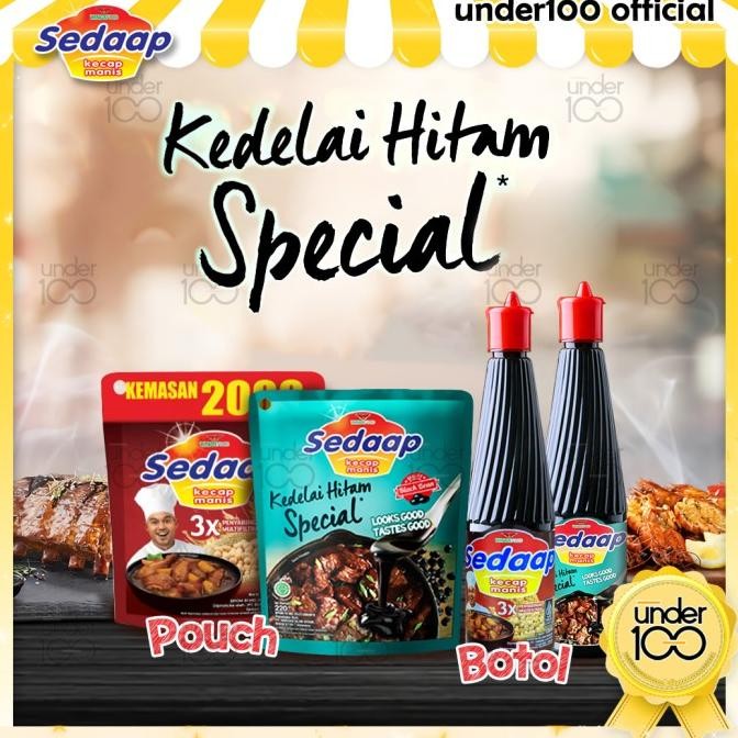

Under100 | Sedaap Kecap Manis Kedelai Hitam Spesial Pouch 84g | Botol 135ml | HALAL BPOM