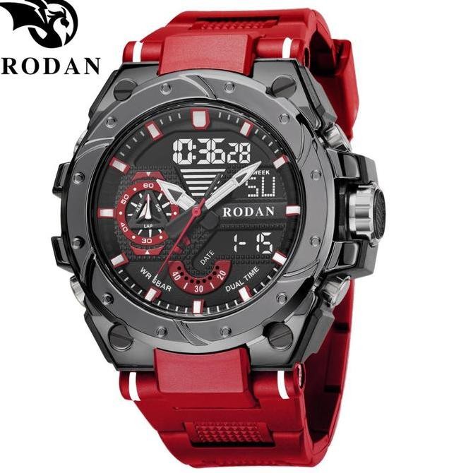 Rodan 8060 Sport Watch Water Resistant 5Atm Free Box Jam Kaca Pria Pria Stainless Stainless