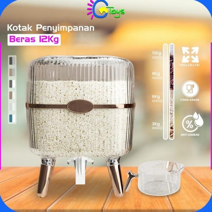 

Terlaris Ada Cr-C841 Dispenser Beras 12Kg Tempat Beras Estetik / Kotak Penyimpanan Makanan Kacang Tepung / Wadah Beras Rice Box Storage Perlengkapan Dapur