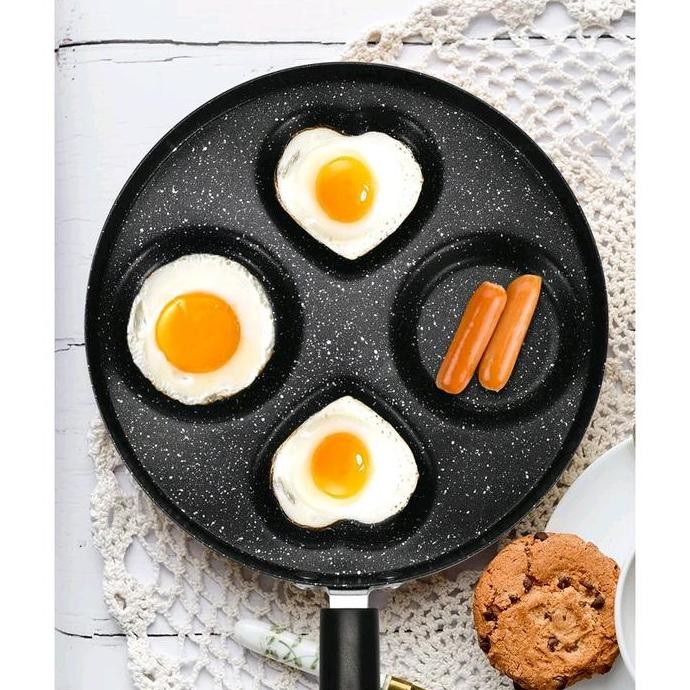 

Terlaris Teplon Teflon Wajan Pencetak Telur Goreng 4 Lubang Anti Lengket Wajan Penggorengan Cetakan Telor Bulat Aluminium Omelet Buah