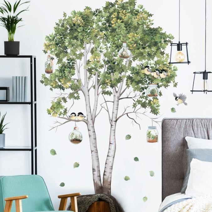 SALE WALL STIKER DINDING RUANG TAMU MOTIF POHON HARAPAN WALL STICKER