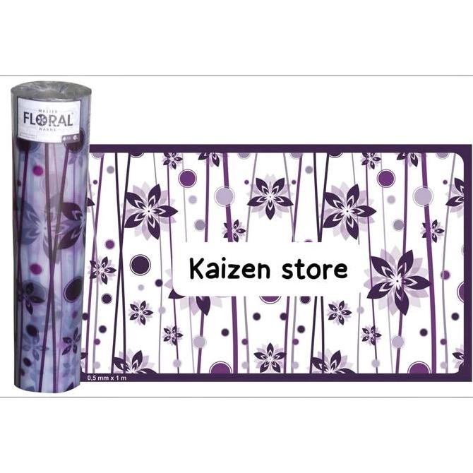 SALE FIBER PENUTUP PAGAR PLASTIK - MOTIF MASTER FLORAL UNGU