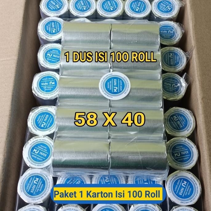 

TERLARIS - ( Isi 100 Roll ) Kertas Kasir Thermal Paper Roll 58 x 40 / 58x40