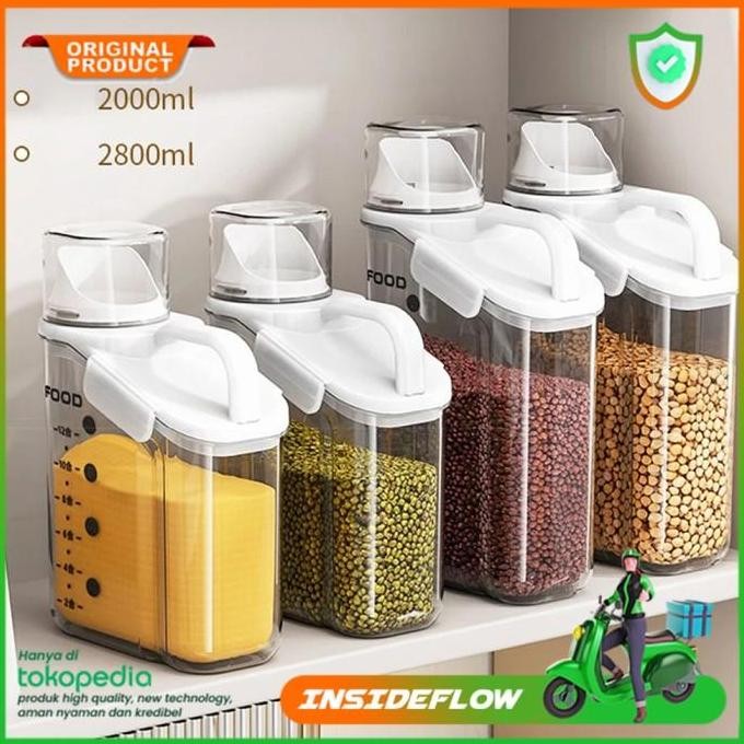 

Terlaris Diskon Food Storage Container Tempat Penyimpanan Beras Wadah Sereal Tepung Toples Serbaguna + Gelas Ukur