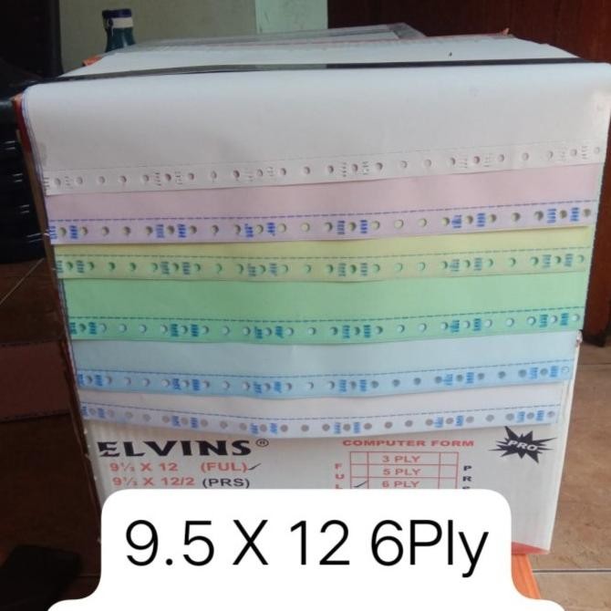 

TERLARIS - Continuous Form 9.5 X 12" 6ply ELVINS / Kertas Komputer A4 6Rangkap