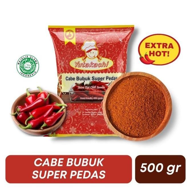 

Cabe Bubuk 500gram Super Pedas /Cabe Extra Pedas 500gr Yutakachi
