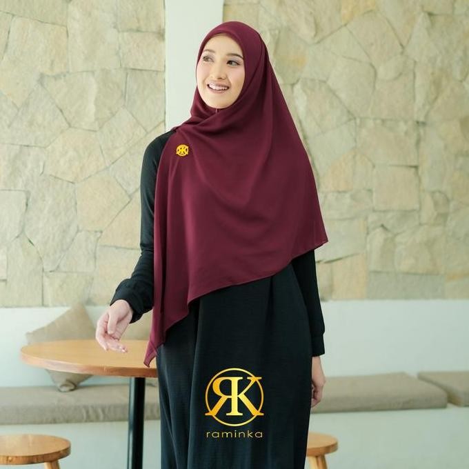 Raminka Hijab Syari Fatimah Khimar Kerudung Instan Jilbab instan Hijab Zipper Instan Jumbo Syari Res