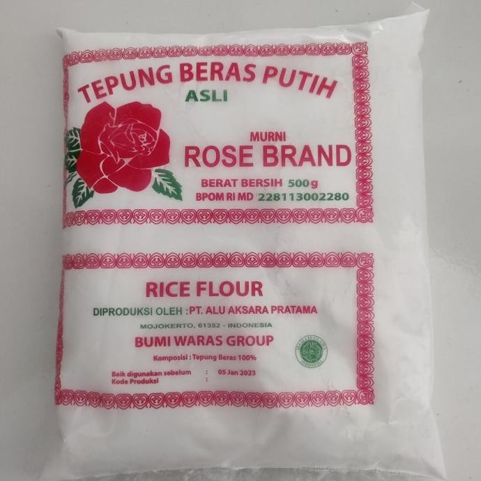 

Terlaris Tepung Beras Putih (Rose Brand) 500Gr