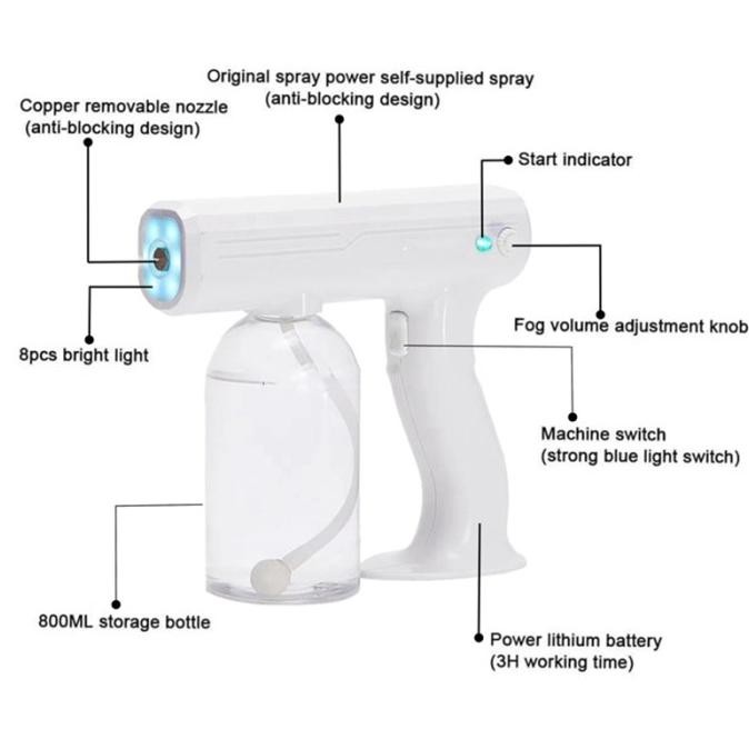 Healthy Lifestyle Nano Spray Gun Atomizer Semprotan Disinfektan 800Ml New Stok