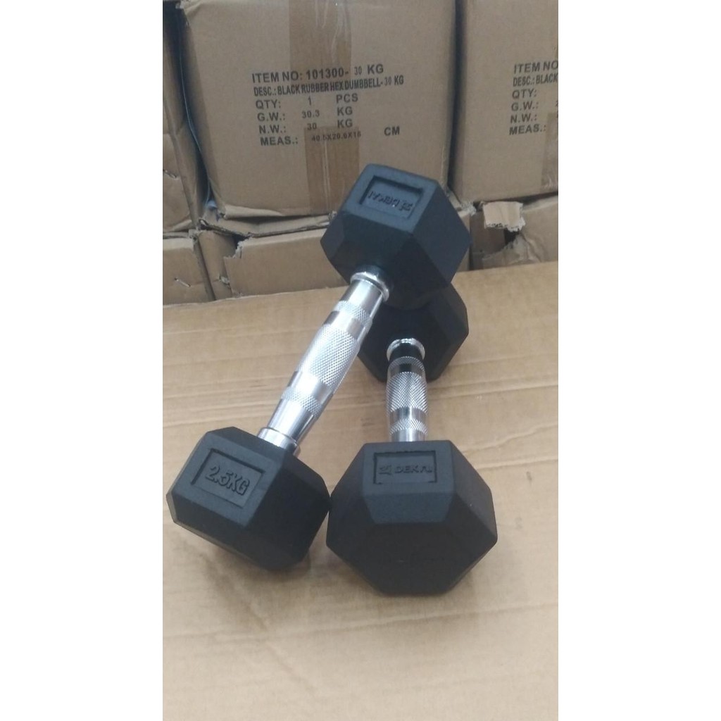 Promo Dumbell Rubber Hexa Hexagon Dumbell Hexagonal 20 Kg - 40 Kg - Dekai