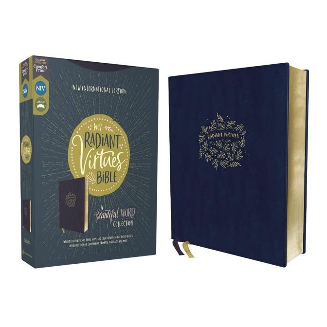 Sale | Niv, Radiant Virtues Bible, Leather Soft, Navy Blue
