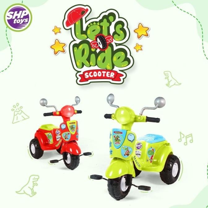 Promo Scooter 609 Shp Mainan Anak Sepeda Vespa Roda 3 Dorong Musik