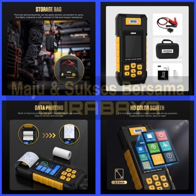 Promo Autool Bt760 Bt-760 6-30V Battery Tester Analyzer Baterai Aki Printer