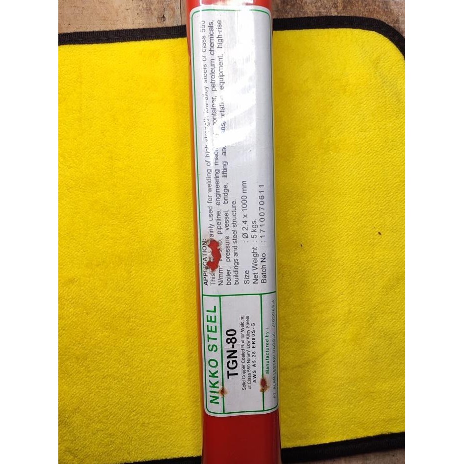 Kawat Las Argon Alloy Tgn-80 Er 80 S-G 2,4Mm X 1000Mm New Stok