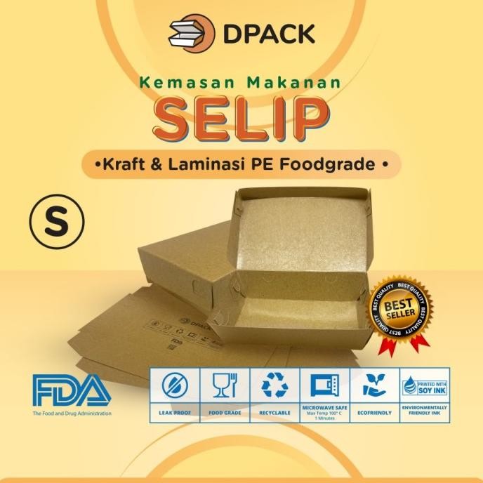 

Lunch Box Murah Kraft Laminasi Kotak Takeaway Size S Per 100Pcs Asli