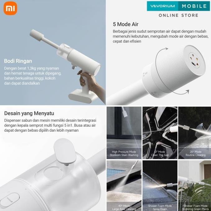 Xiaomi Mijia Cordless Car Washer Alat Mesin Cuci Mobil Motor Wireless Portable Jet Cleaner