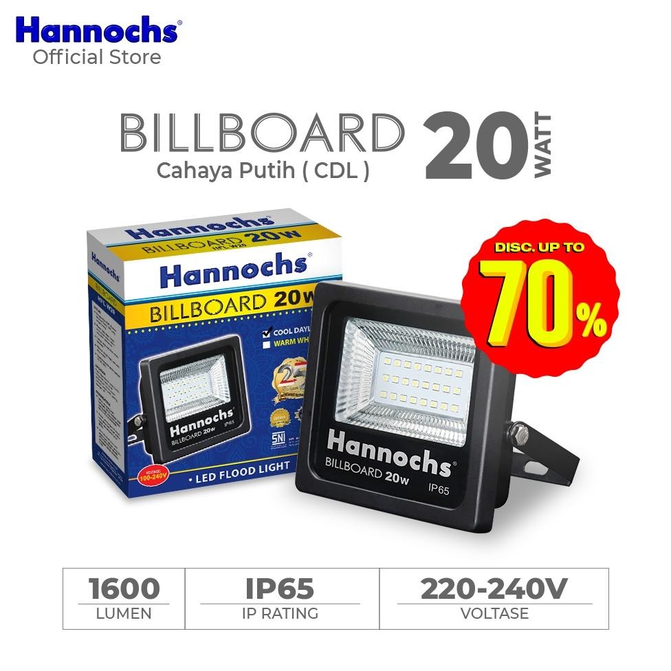 WAGI Hannochs Lampu Flood Light Billboard 20 Watt Putih - Lampu Sorot LED