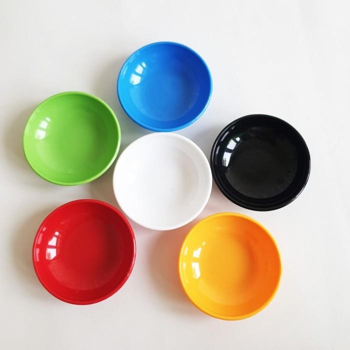 1Pcs Piring Sambal 9Cm Mangkok Sambel Cabe Saos Melamin - Random Colou