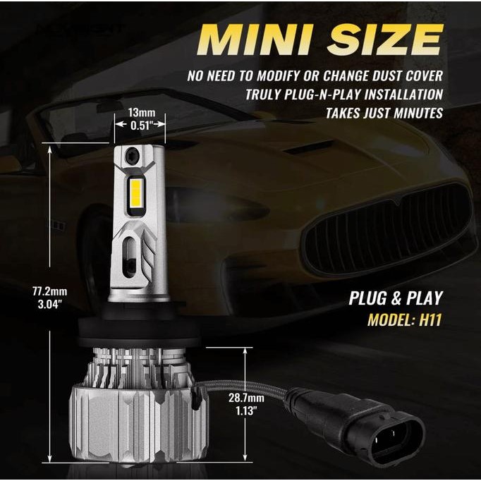 LAMPU LED MOBIL HEADLIGHT NOVSIGHT N50 N50Y H1 HB4 H7 H11 HB3 H4 HIR2