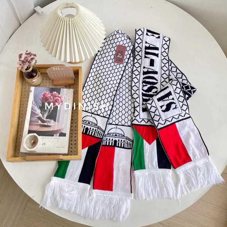 Syal Rajut Palestina / Syal Rajut komputer / Syal Palestine / Bandana Palestina