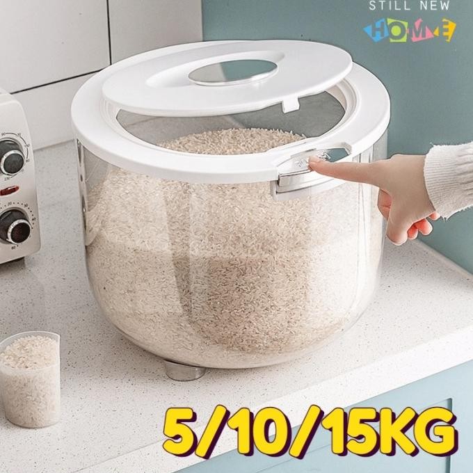 

Terlaris Baru!! 5/10/15Kg Tempat Beras Kotak Penyimpanan Kacang Tepung Makanan