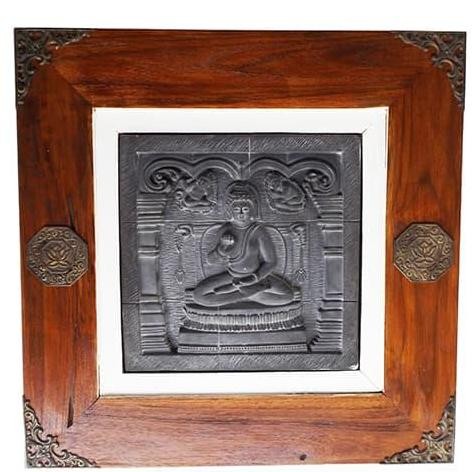 hanya disini] 62cm Figura Jati Relief Batu / Stone Relief Framed - Hidup Buddha #3
