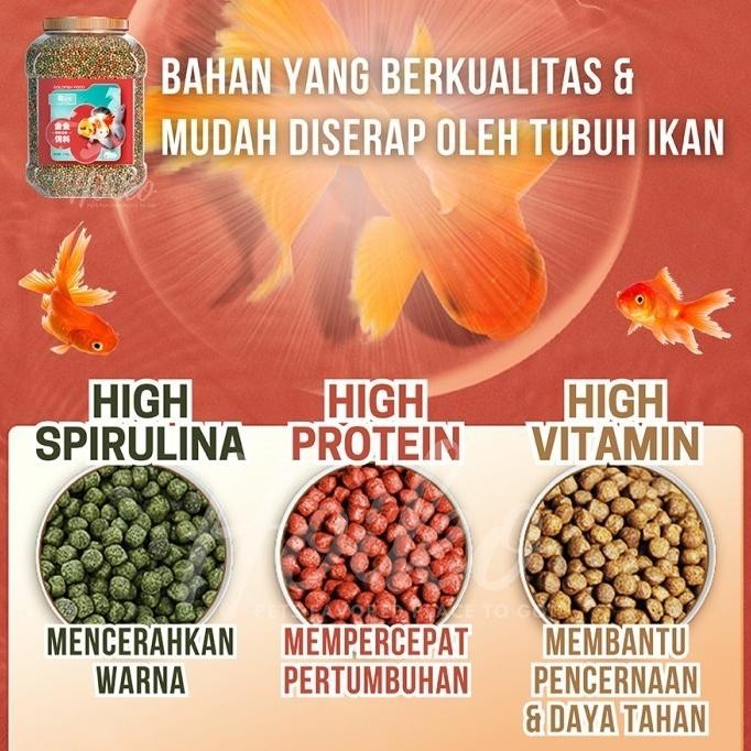 Terlaris Pelet Premium Ikan Mas Koki - Pakan Premium Ikan Mas Koki 1.5Mm & 3Mm