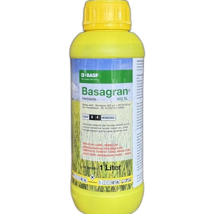 

Terlaris Herbisida Basagran 460 Sl 1 Liter/Racun Sistemik Selektif Gulma Rumput, Teki, Lebar Padi 1L