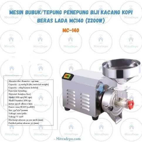 

Terlaris New Mesin Bubuk/Tepung Penepung Biji Kacang Kopi Beras Lada Dm140 (2200W)