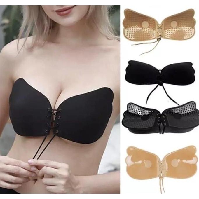 BH BRA ANGEL WINGS TEMPEL REKAT SILICON BRA TANPA TALI STRAPLESS BRA WANITA PESTA BACKLESS BEHA CEWE
