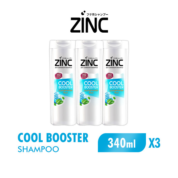 Zinc Shampoo Cool Booster Botol 340 ml x3