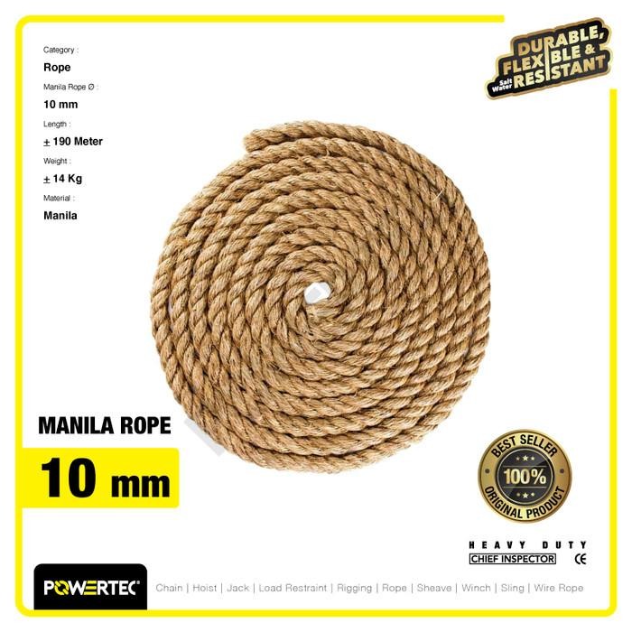 

Tali Tambang Manila Rope 10Mm X 190M X 14Kg Tampar Dadung Powertec Original Dan Terpercaya